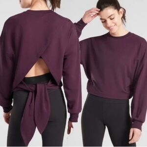Athleta Tie Back Yoga Sweatshirt, Agate Purple, Small